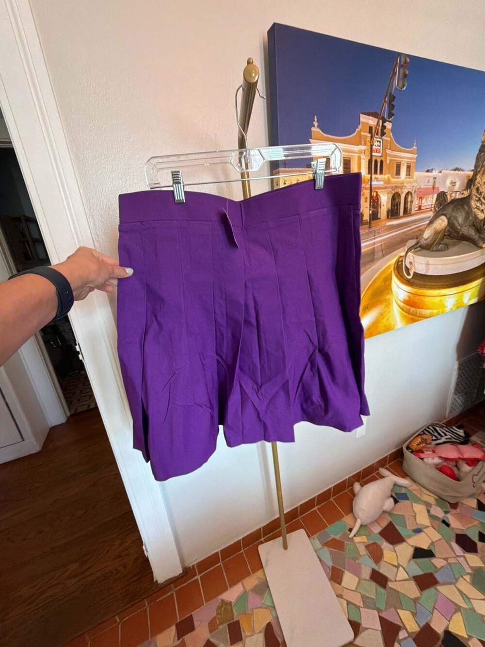 Ashley Stewart Purple Pleated Skort - NWT